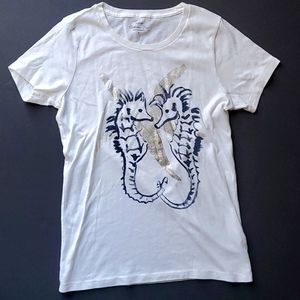 JCrew white sea horse/starfish t-shirt